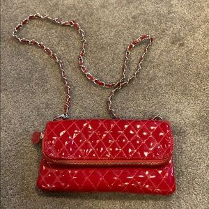 Red Patent Clutch/Shoulder Bag